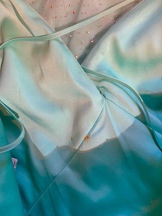 Vestito cerimonia turchese con glitter crystal