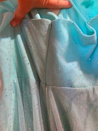 Vestito cerimonia turchese con glitter crystal