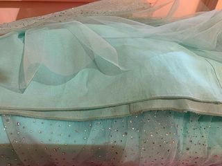 Vestito cerimonia turchese con glitter crystal