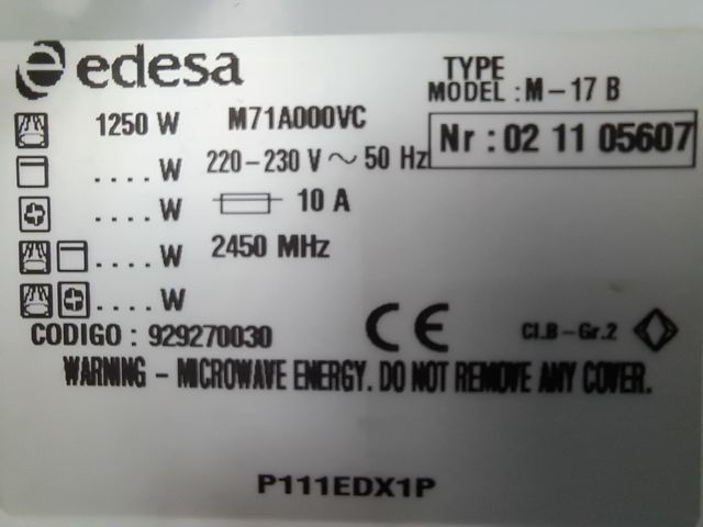 Microondas Edesa Roman-M17B
