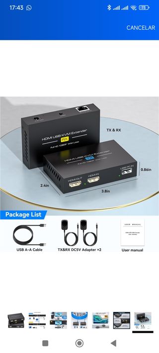 Extensor HDMI KVM USB