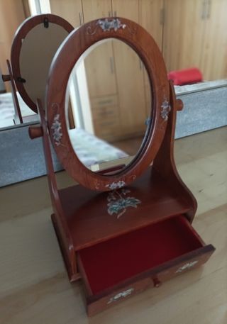 Espejo tocador madera vintage