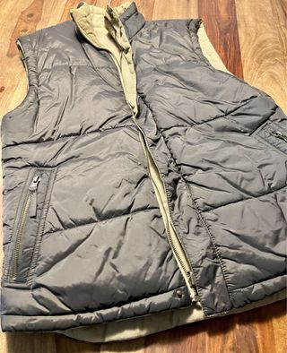 Chaleco reversible pana - beige/negro