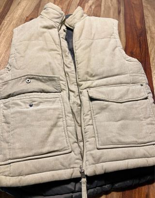 Chaleco reversible pana - beige/negro
