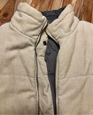 Chaleco reversible pana - beige/negro
