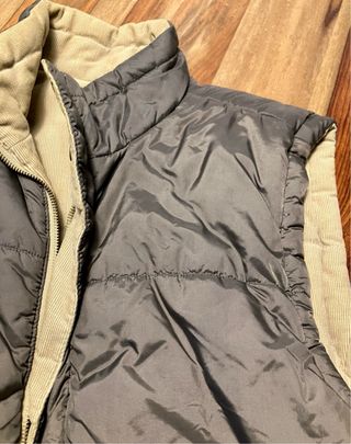 Chaleco reversible pana - beige/negro