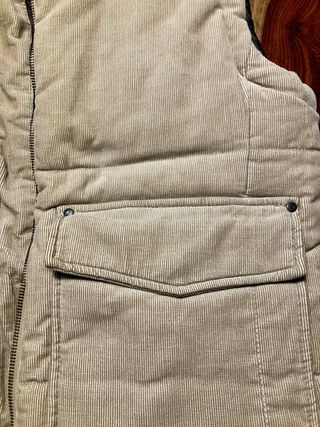 Chaleco reversible pana - beige/negro