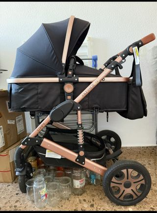 Carrito bebé 3 en 1 Negro/Oro