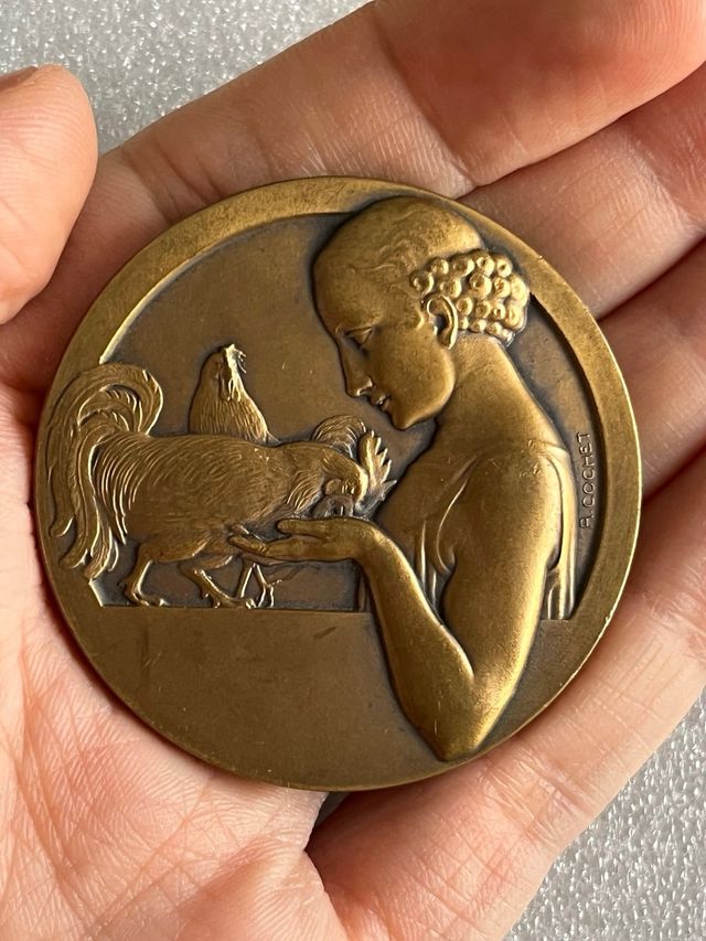 Medalla Art Decó firmada por Robert Cochet