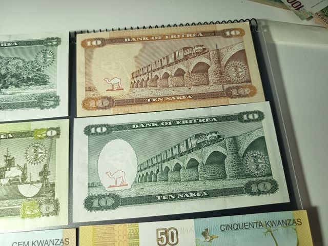 Billetes Angola & Eritrea (100, 50)