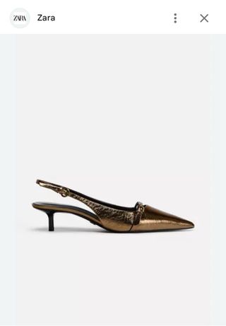 Zapatos Zara dorados de tacón