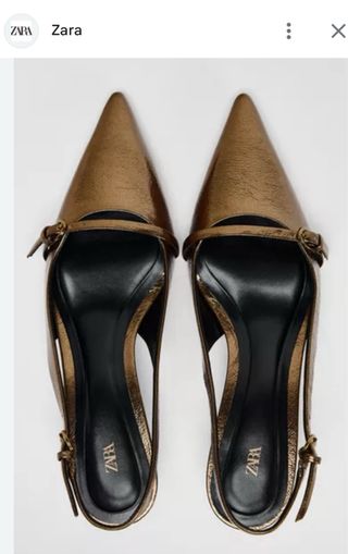 Zapatos Zara dorados de tacón