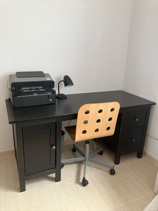 Escritorio madera color marrón wengué 155x65cm
