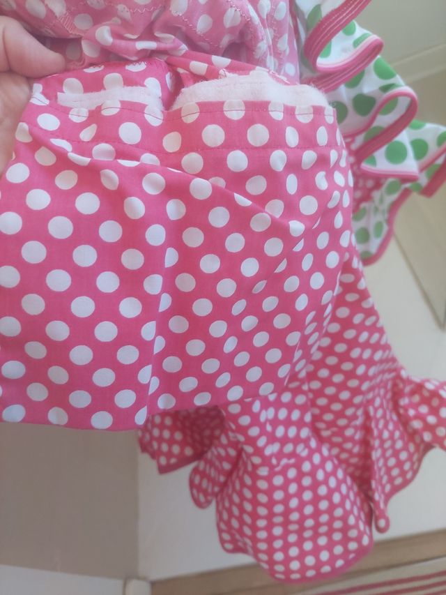 Traje gitana lunares verde-rosa