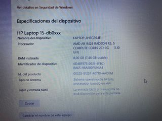 Portátil HP 15,6” – AMD A9 / 8 GB RAM / SSD 256 GB