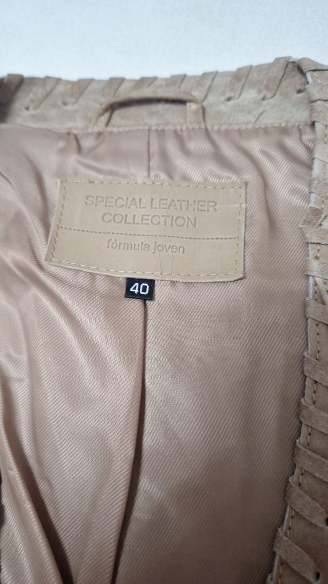 Chaleco Fórmula joven ante beige mujer talla 40