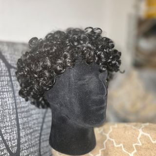 Peluca negra pelo natural