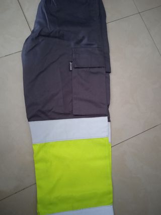 Pantalones trabajo Workteam Gris-Amarillo