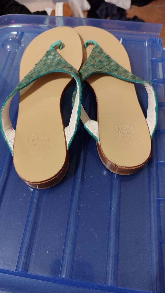 Ciabatte infradito pelle intrecciata 38