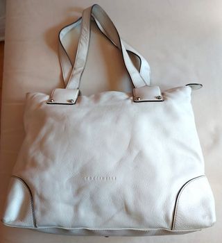 Shopping bag Coccinelle originale in pelle bianca