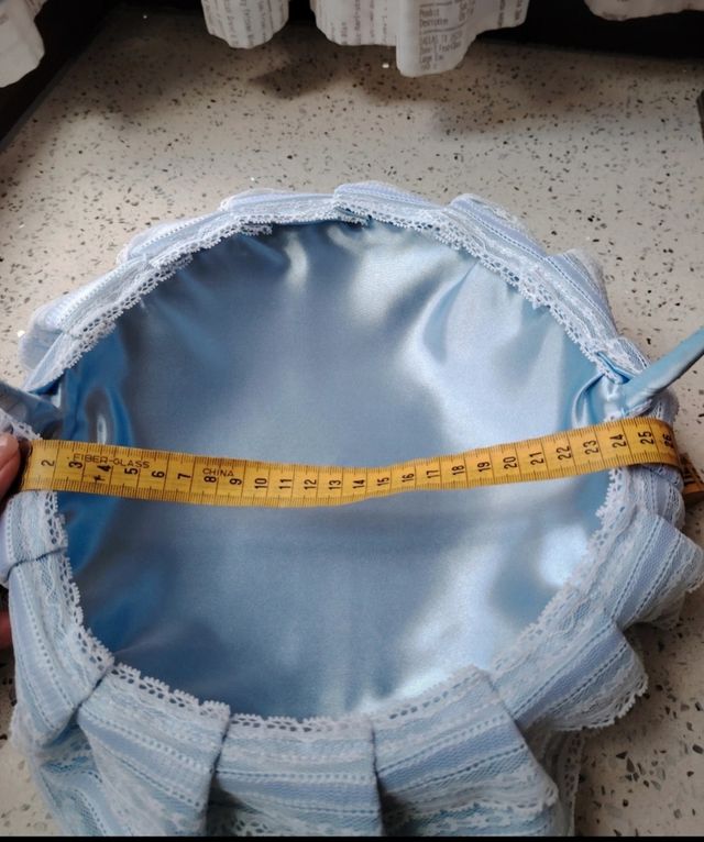 Cestino portaconfetti azzurro e bianco