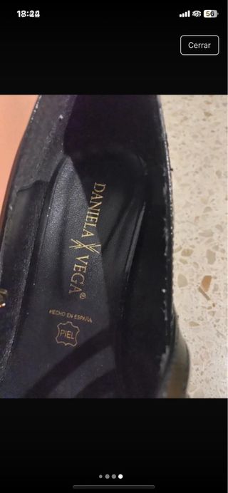 Zapatos Daniela Vega negros, talla 38
