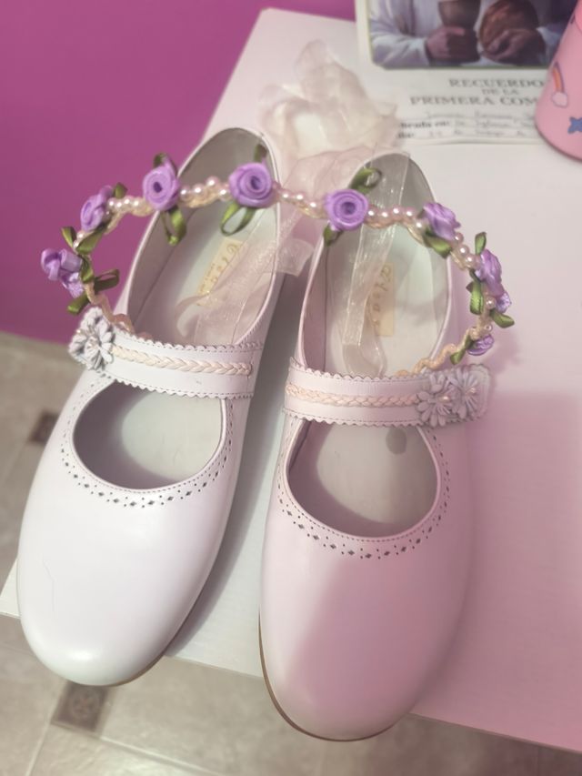Zapatos comunión niña, más diadema  30 e
