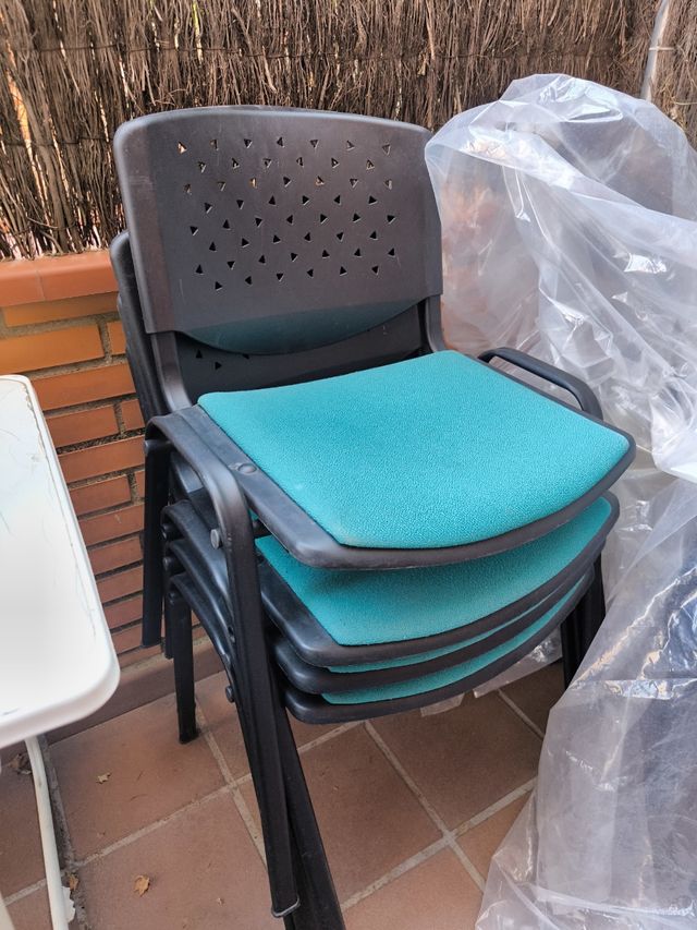 Sillas conferencia  - Negro & Verde Agua