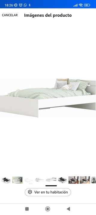 Cama blanca con cajones 