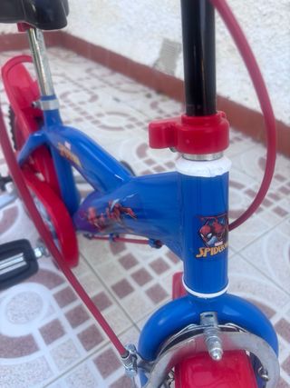 Bicicleta Spiderman niño 12” 3 usos