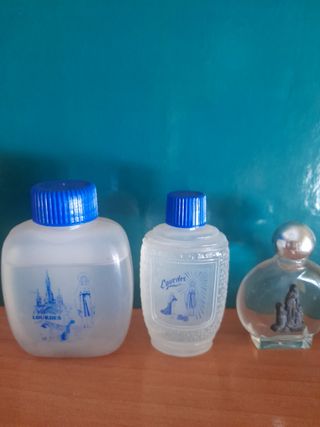 3 Botes Agua Lourdes antiguos