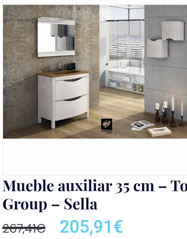 2 Muebles auxiliares baño + espejo 80x75 a juego