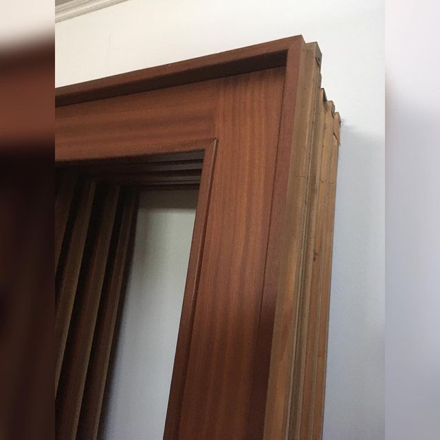 Puertas madera maciza c/vidriera