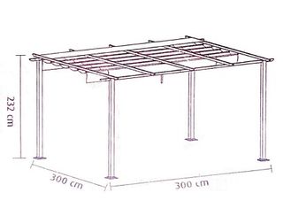 Pérgola aluminio 3x3 gris