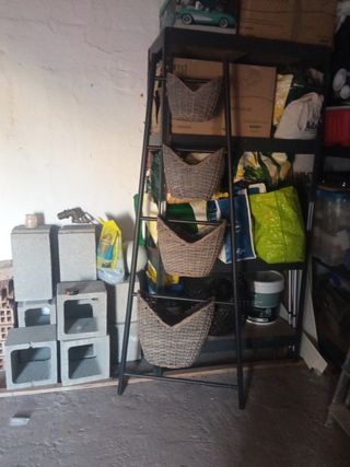 Estantería 4 cestas mimbre