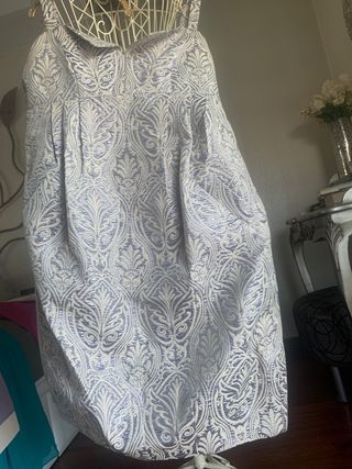 Vestido premamá beige y plata