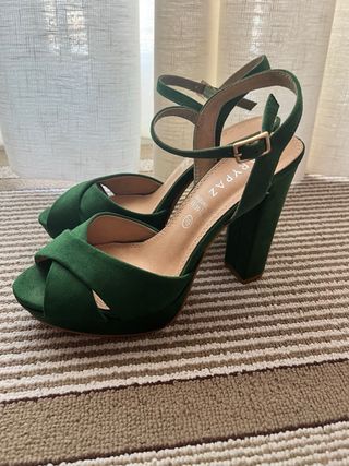 Sandalias tacón Mary Paz - Verde 39