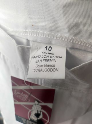 Pantalones blancos fiesta San Fermín,varias tallas