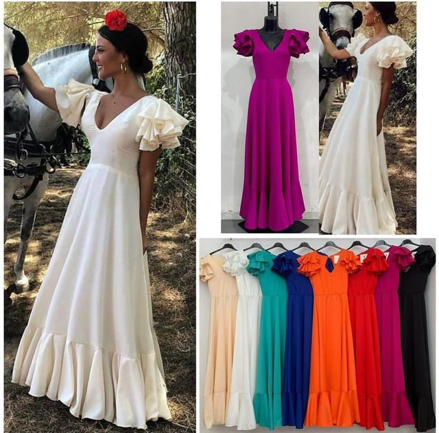 Bata rociera lunares negro y blanca  y más colores