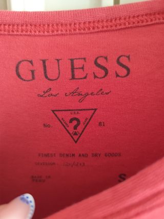 T-shirt Guess jeans rossa 1981