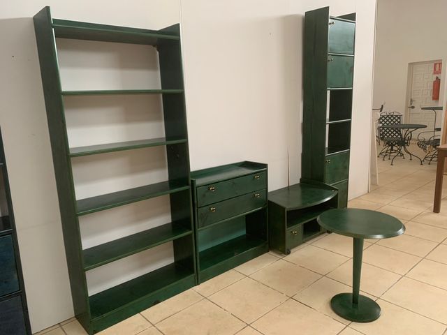 Conjunto salón madera - verde
