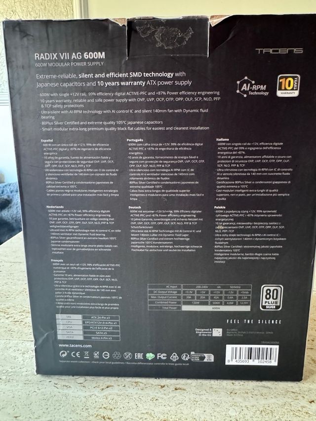 Tacens Radix VIAG 600W - Fuente alimentación