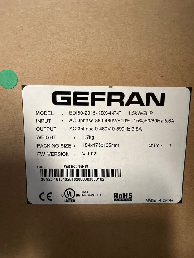 Variador frecuencia Gefran BD150-2015