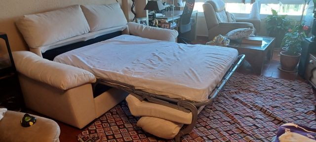 Sofá cama apertura italiana beige