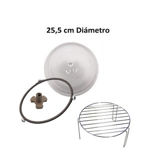 Kit Plato cristal microondas 25,5cm + rejilla  