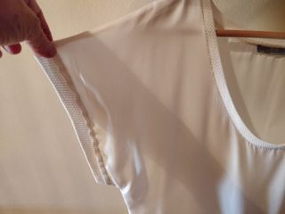 Blusa blanca satinada - Manga corta