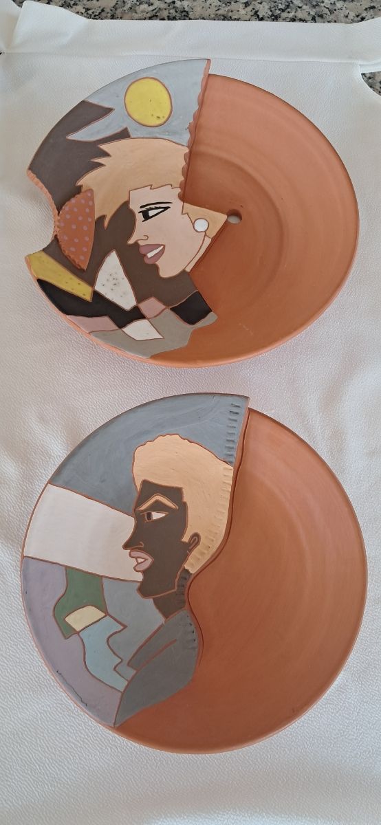 4 Platos Cerámica Diseño Original