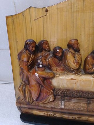 Cuadro Santa Cena antiguo Madera y otro material