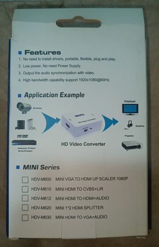 Conversor VGA a RCA - Mini HD 1080