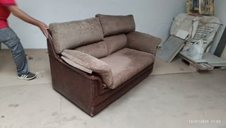 Sofá 2 plazas - Marrón y Beige